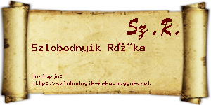 Szlobodnyik Réka névjegykártya